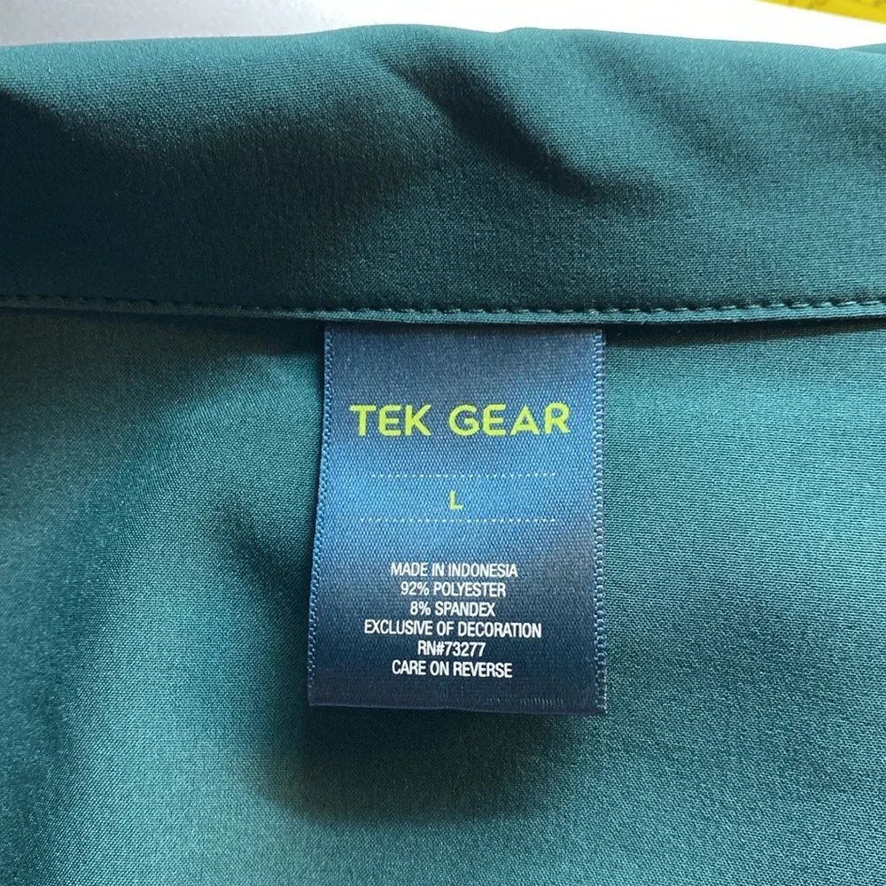 Tek Gear Lightweight Zip Front Green Jacket Sz L